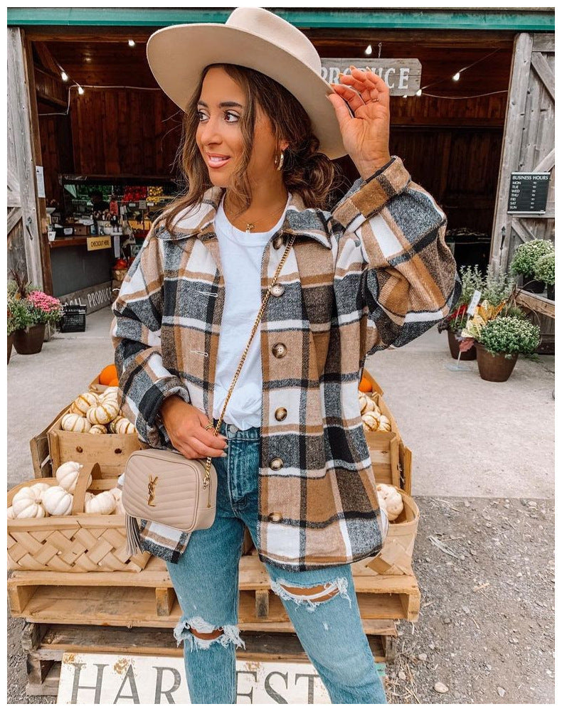 Cozy Checkered Women's Long Sleeve Shirt