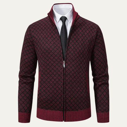 Warm Mens Knitted Zipper Cardigan Sweater