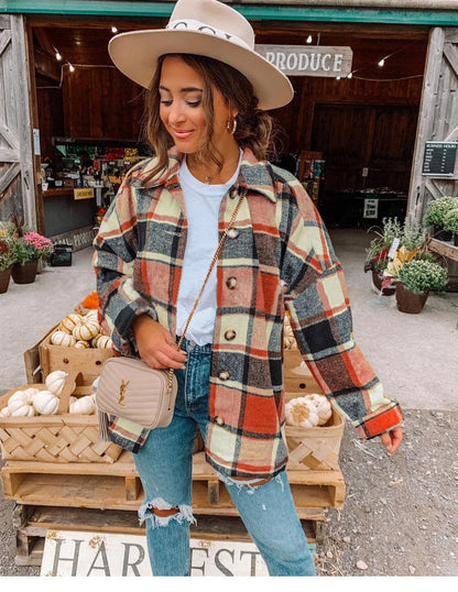 Cozy Checkered Women's Long Sleeve Shirt