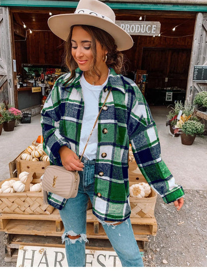 Cozy Checkered Women's Long Sleeve Shirt
