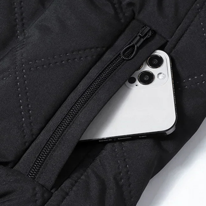 Thermal Quilted Men's Jacket with Diamond Pattern