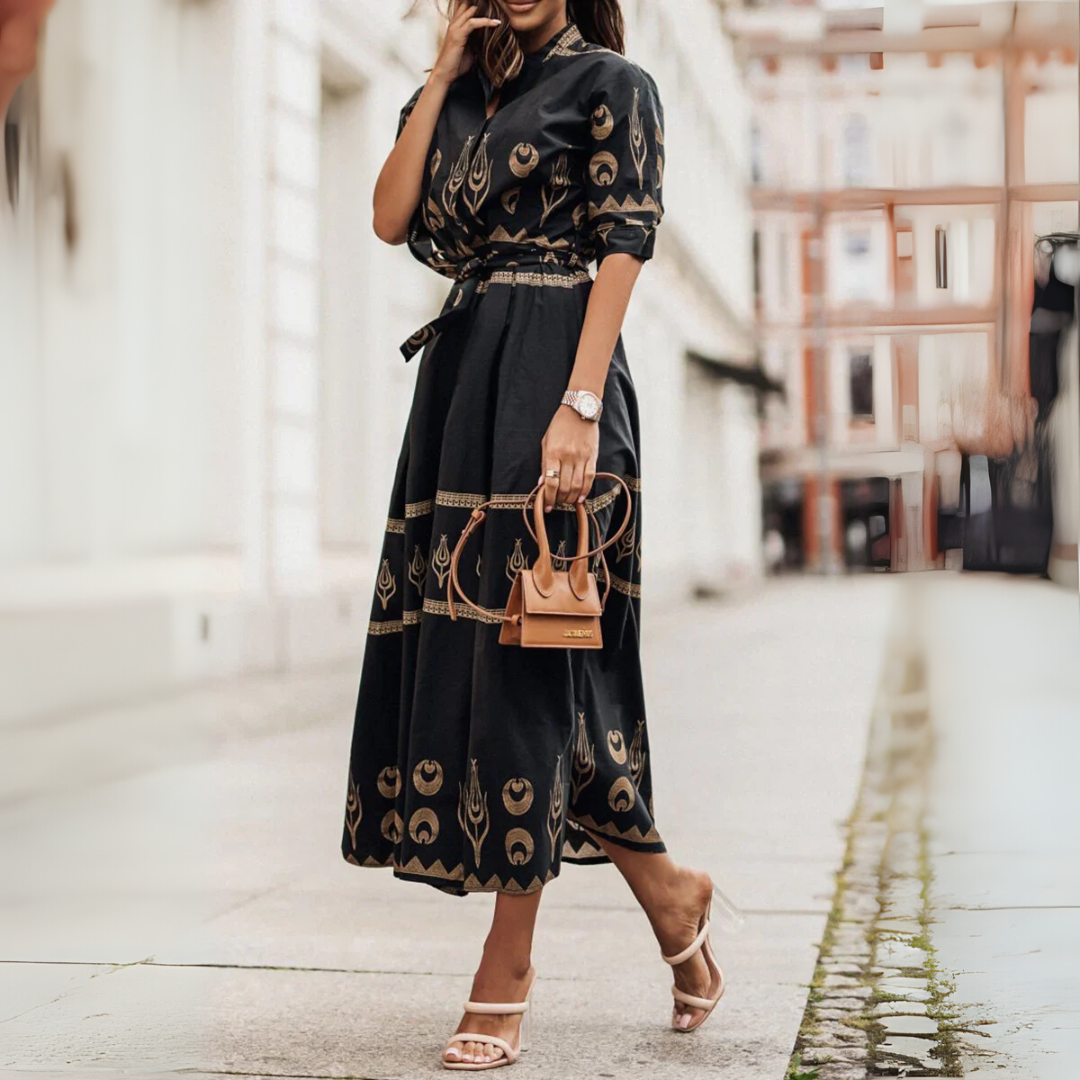 Casual Summer V-Neck Cotton Dress - Olytrend