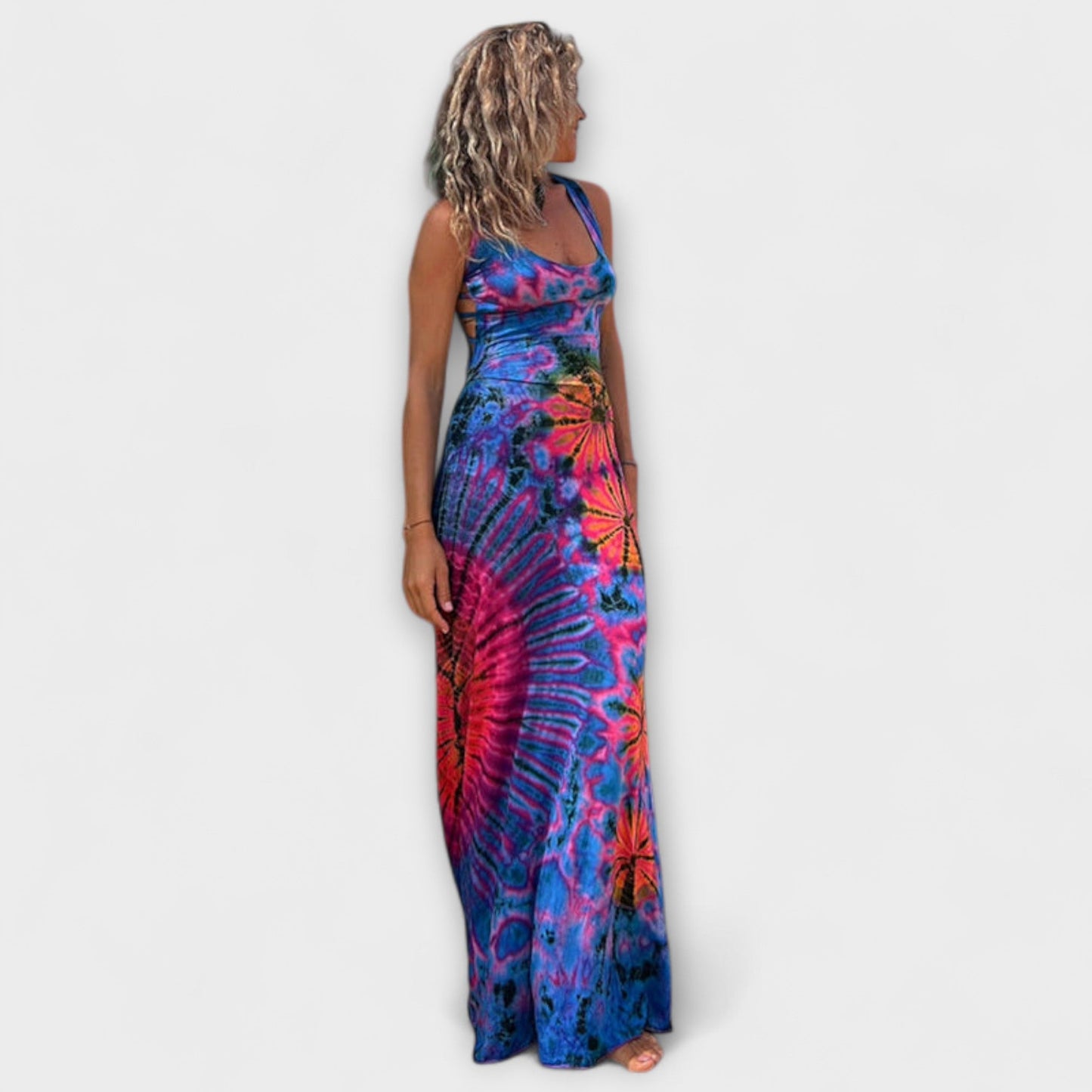 Vibrant Tie Dye Maxi Dress for Women