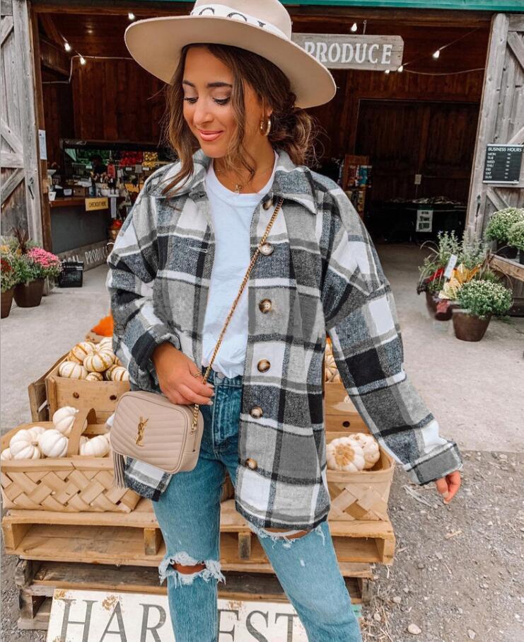 Cozy Checkered Women's Long Sleeve Shirt