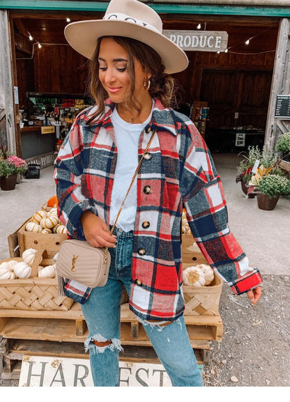 Cozy Checkered Women's Long Sleeve Shirt