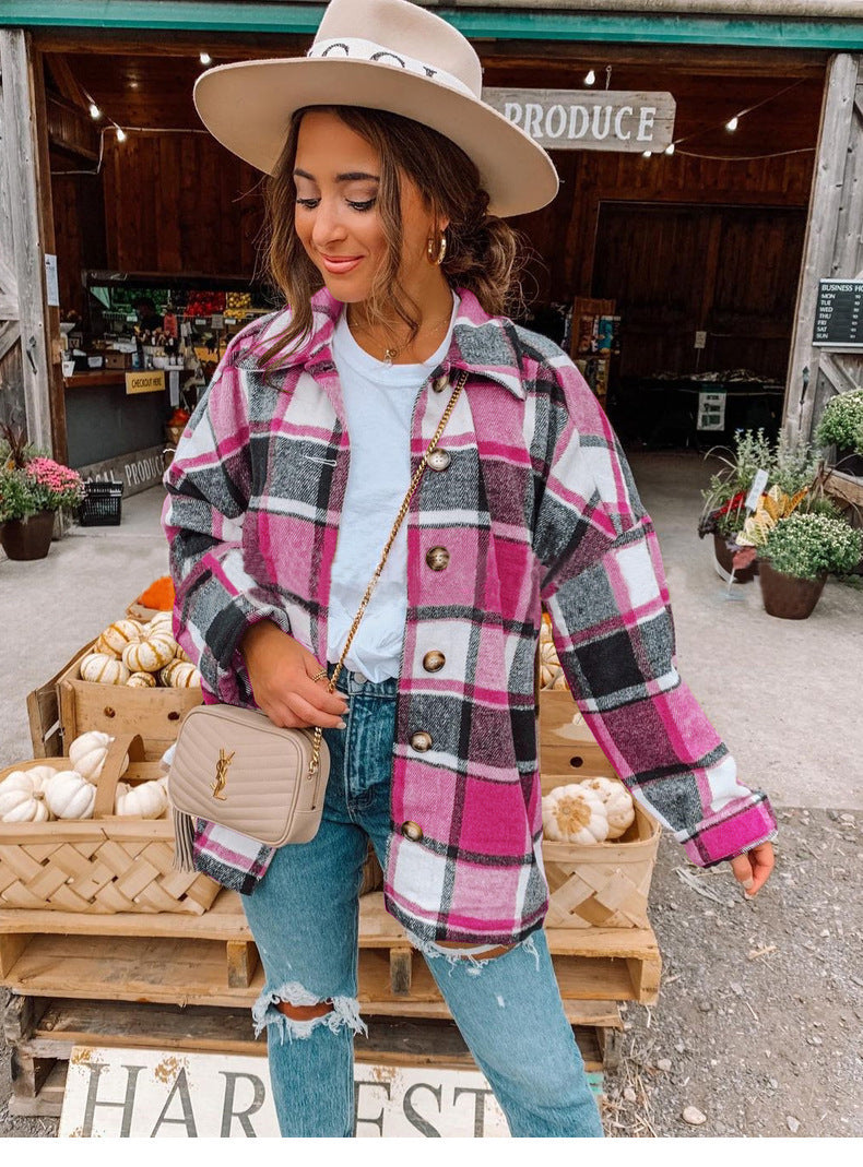Cozy Checkered Women's Long Sleeve Shirt - Nocini