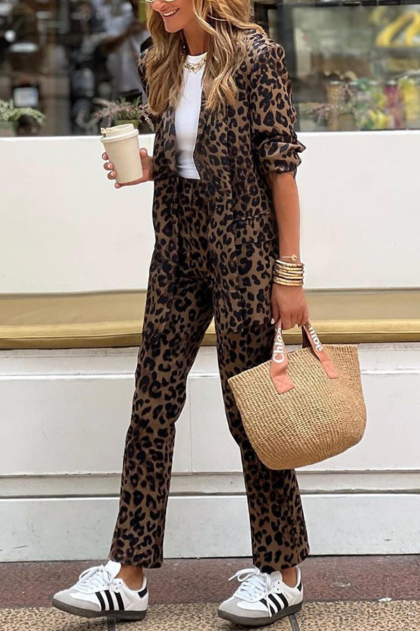Stylish Leopard Loungewear Set for Women - Nocini