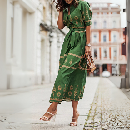 Casual Summer V-Neck Cotton Dress