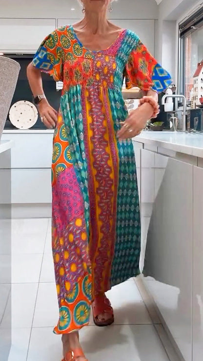 Chic Floral Knee Length Women's Dress