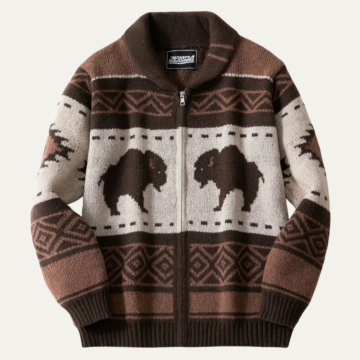 Classic Mens Vintage Buffalo Plaid Sweater Cardigan - Nocini