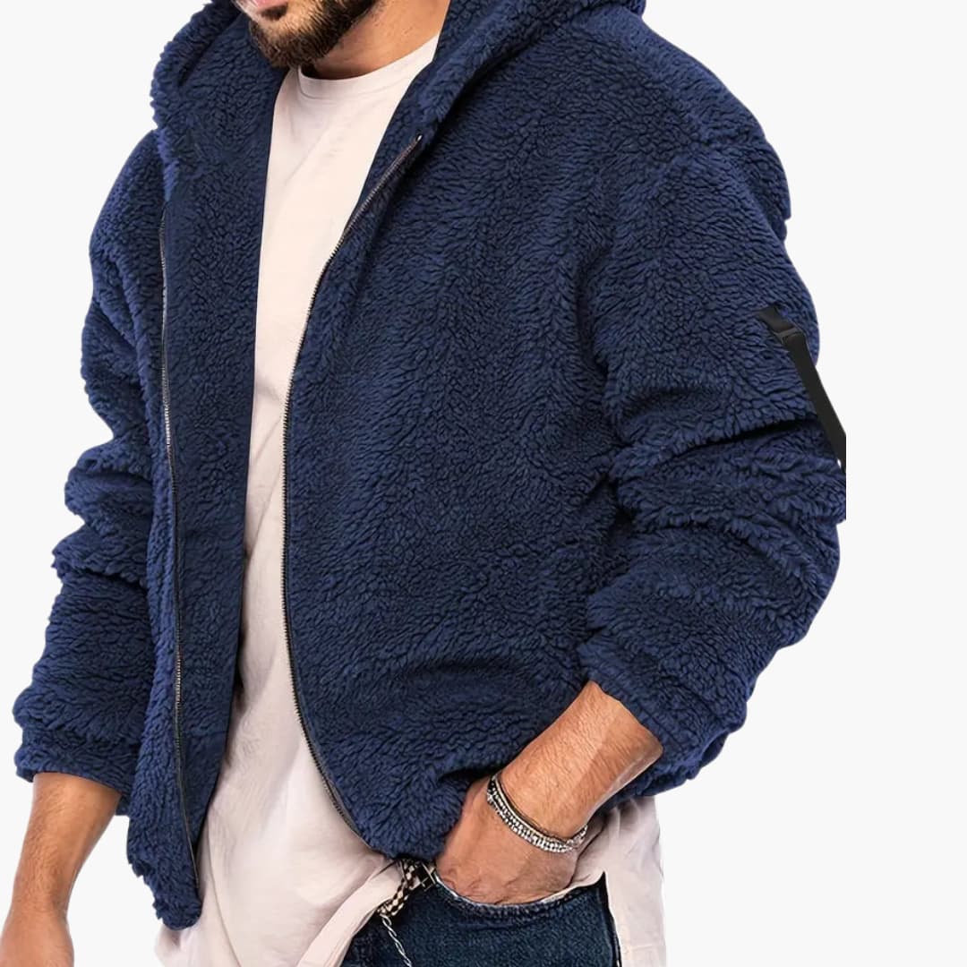 Men's Fleece Zip Up Long Sleeve Jacket