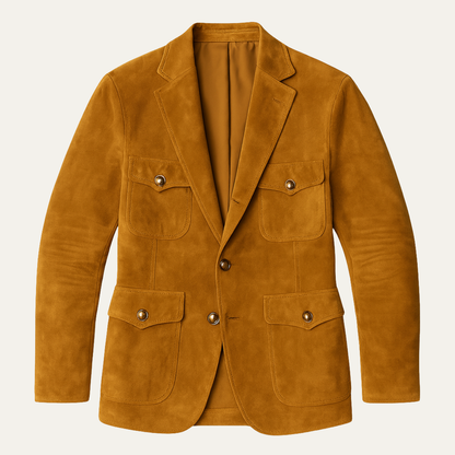 Stylish Men's Brown Suede Casual Jacket - Nocini