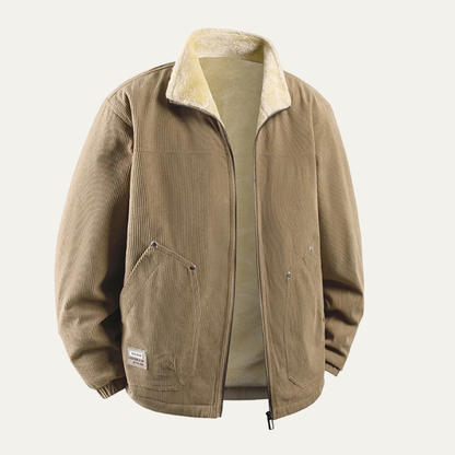 Warm Mens Corduroy Fleece Winter Coat Jacket