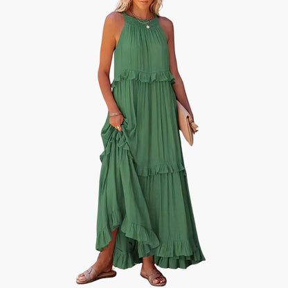 Flowy Long Dress for Women, Lightweight Ruffle Style