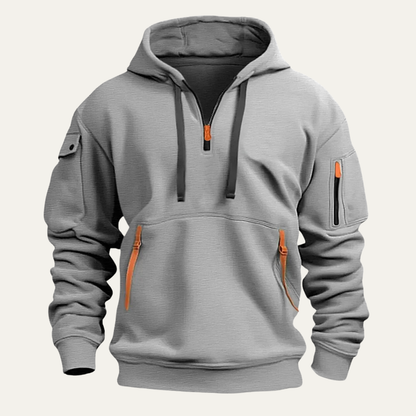 Rugged Men's Military Hooded Coat with Multiple Pockets