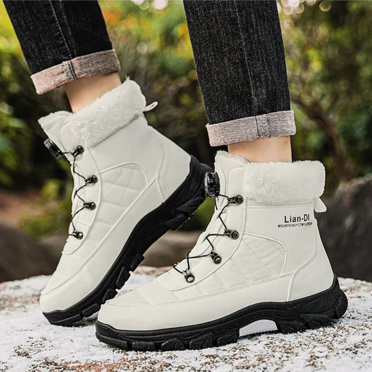 Warm Insulated Men's Snow Boots with Fur Lining