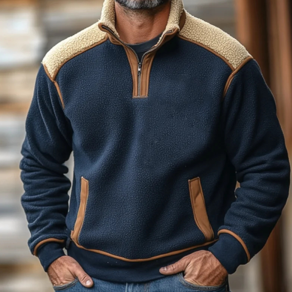 Classic Men's Cozy Fleece Sherpa Zip Up Jacket