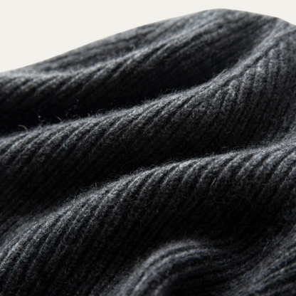 Warm Men's Cashmere Ribbed Winter Beanie