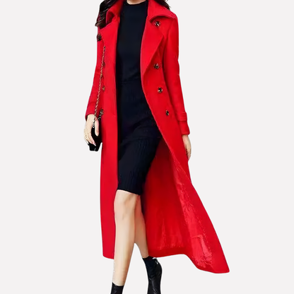 Ladies Classic Trench Coat with Buckle Belt