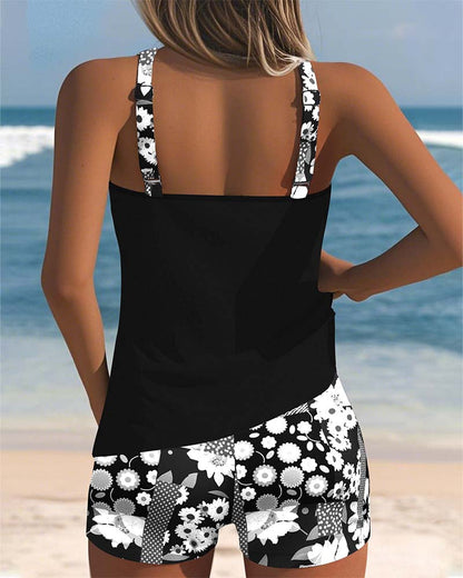 Women's 2 Piece Swimwear with Soft Floral Design