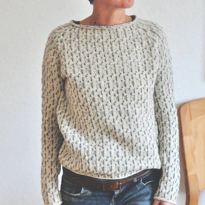 Relaxed Fit Crew Neck Wool Sweater