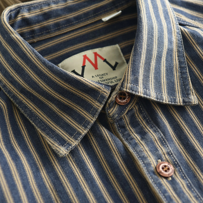 Timeless Mens Striped Relaxed Fit Button Down Shirt