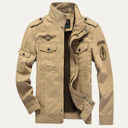 Stylish Men's Cotton Cargo Jacket with Multiple Pockets