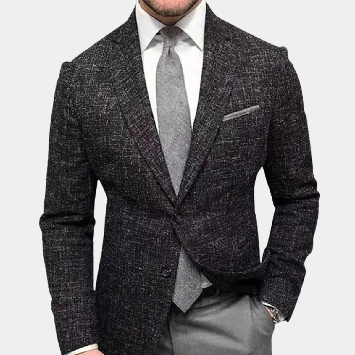 Slim Fit Plaid Blazer for Men