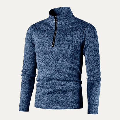 Warm Solid Color Zipper Neck Thick Winter Sweater