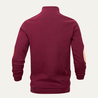 Classic Men's Fleece Sweater with Patched Elbows
