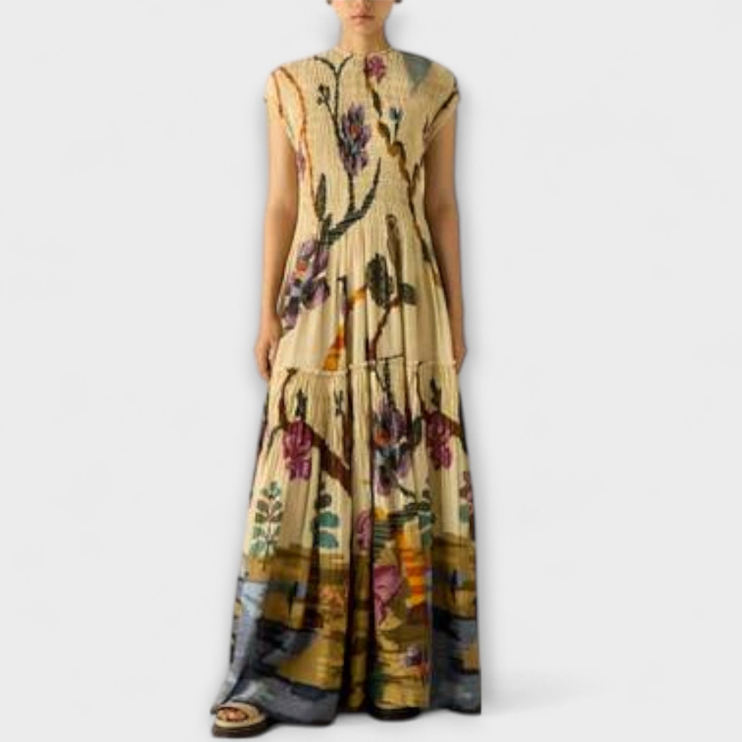 Elegant Floral Long Dress for Women