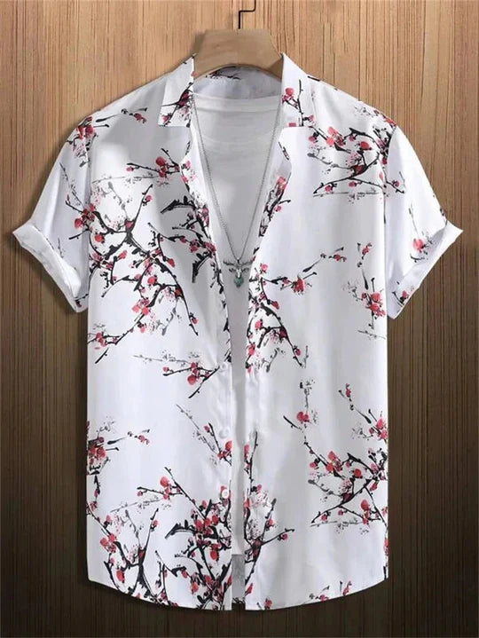 Colorful Floral Hawaiian Shirt Relaxed Fit Summer Wear