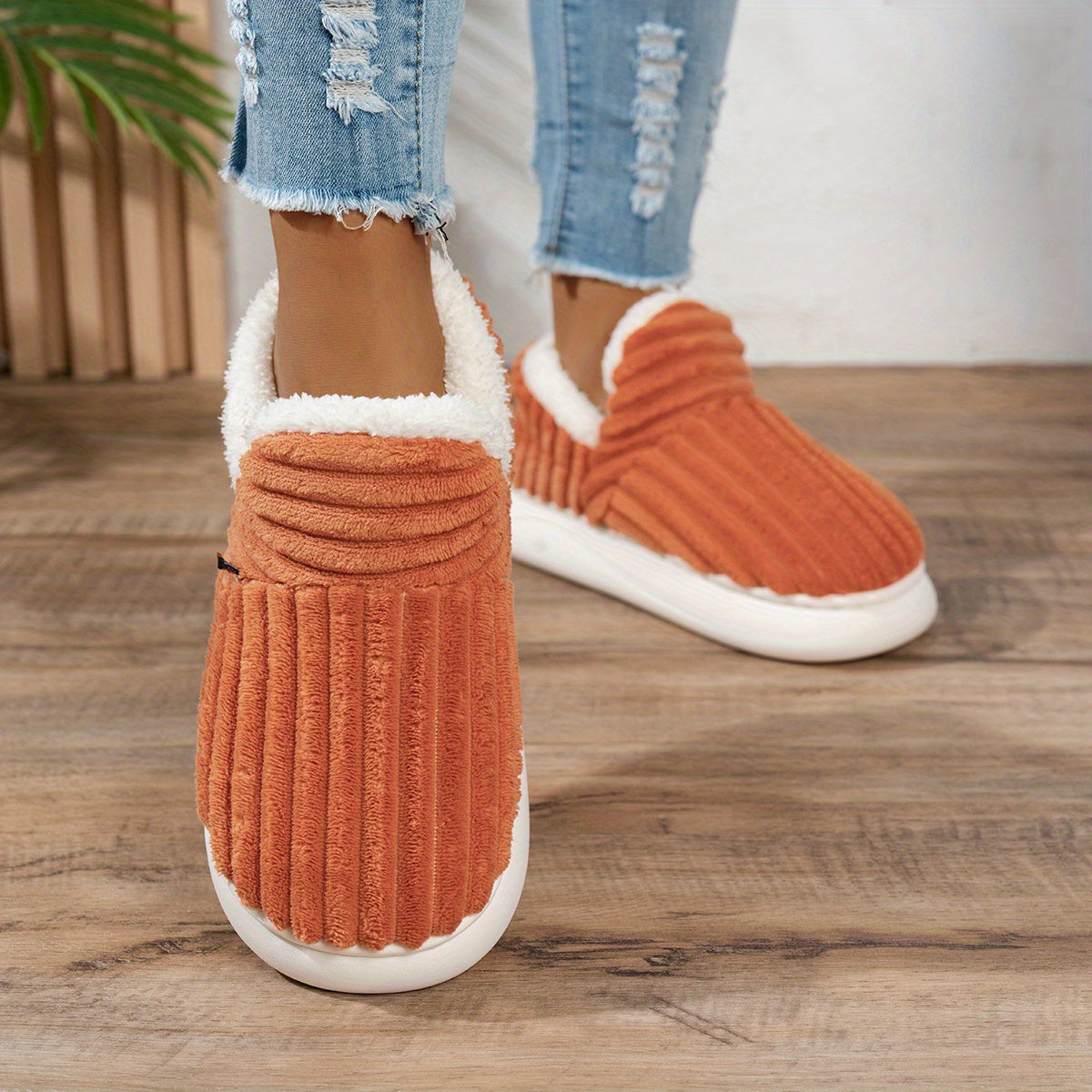 Warm Cozy Women's Slipper Shoes with Grip Soles