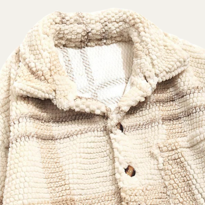 Classic Plaid Fleece Jacket for Men with Pockets