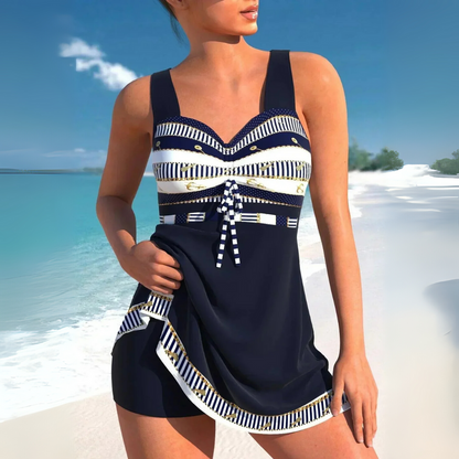 Fashionable Tribal Print Flattering Swimsuit Dress
