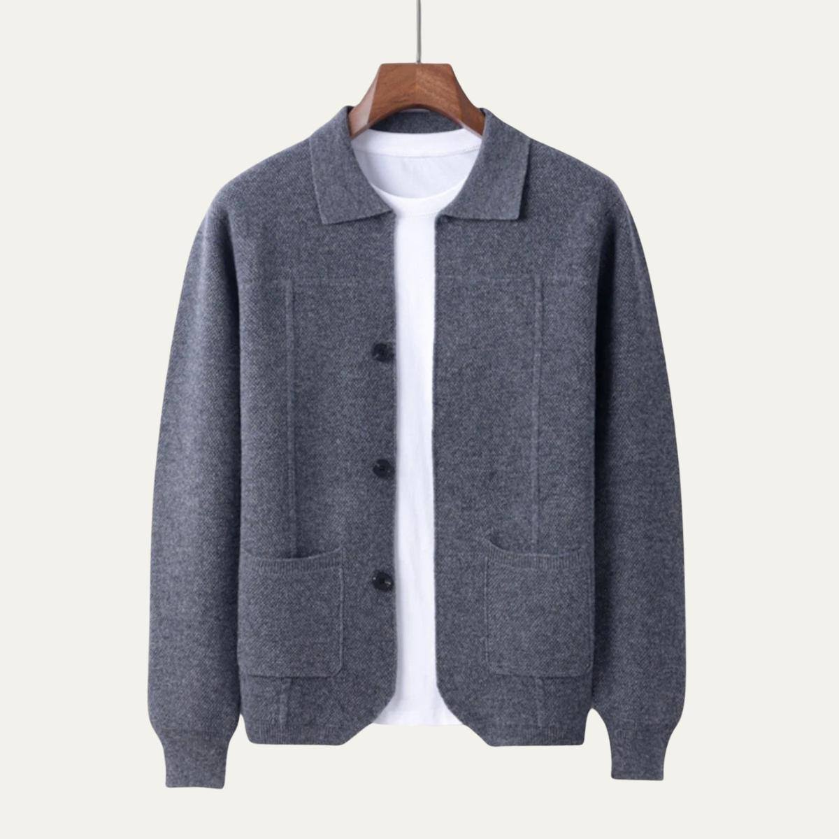 Stylish Men's Crew Neck Knitted Cardigan Sweater