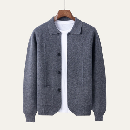 Stylish Men's Crew Neck Knitted Cardigan Sweater