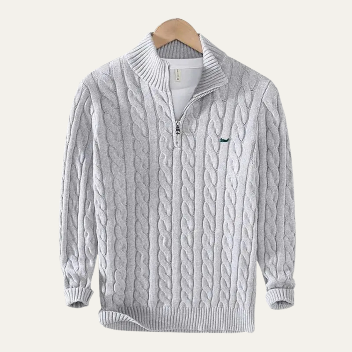 Cozy Men's Cable Knit Quarter Zip Sweater