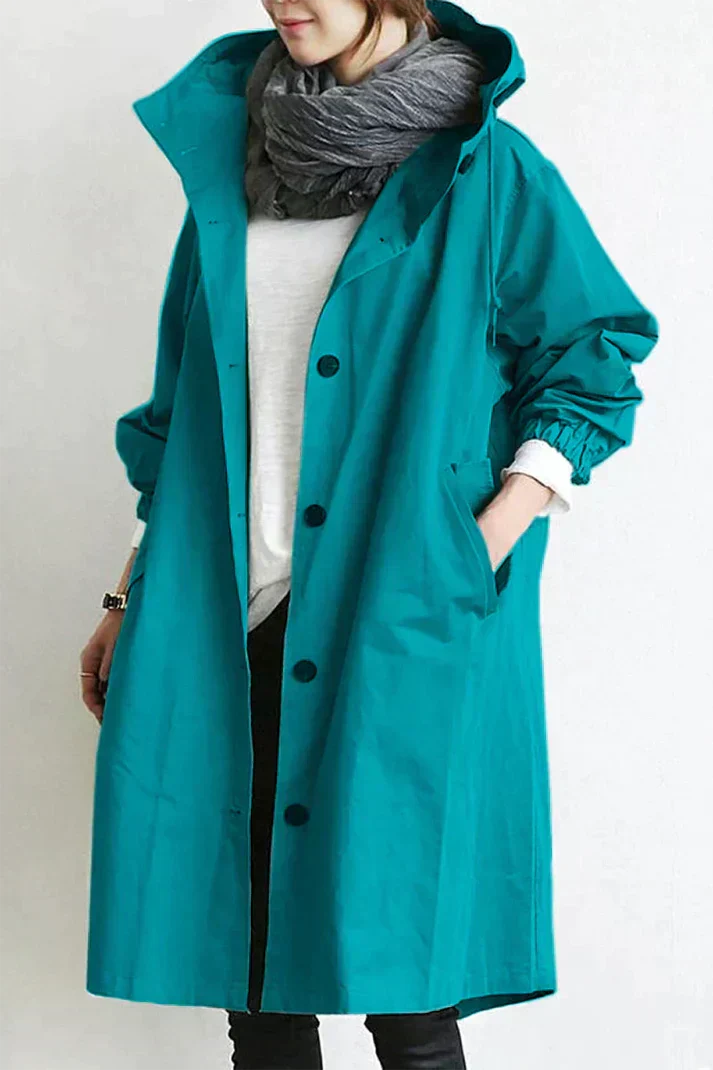 Classic Water Repellent Hooded Trench Coat