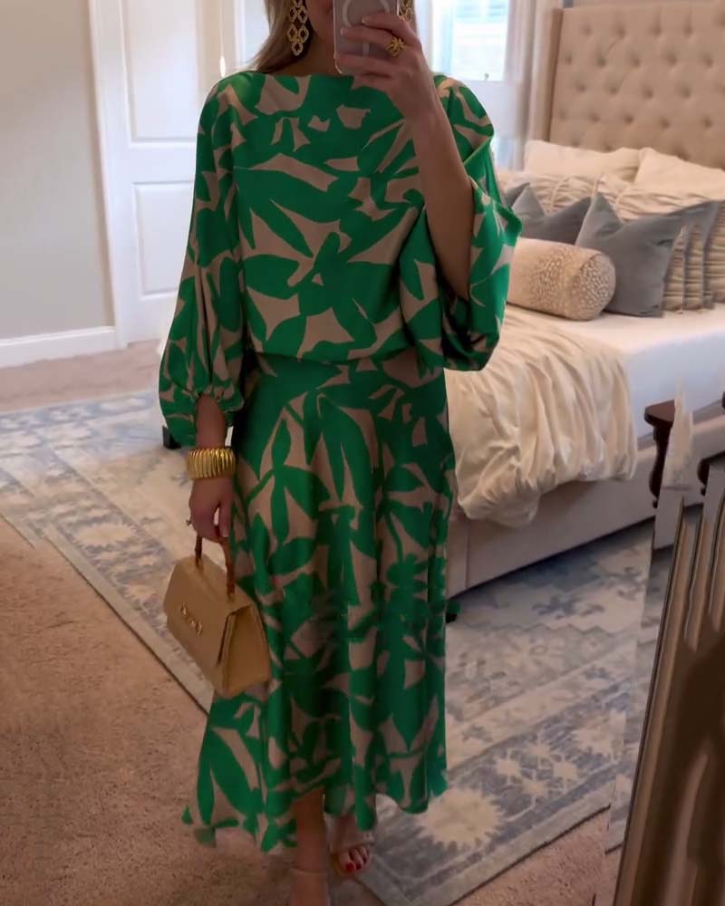 Casual 2-Piece Floral Blouse Set