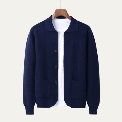 Stylish Men's Crew Neck Knitted Cardigan Sweater