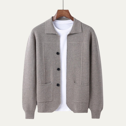 Stylish Men's Crew Neck Knitted Cardigan Sweater