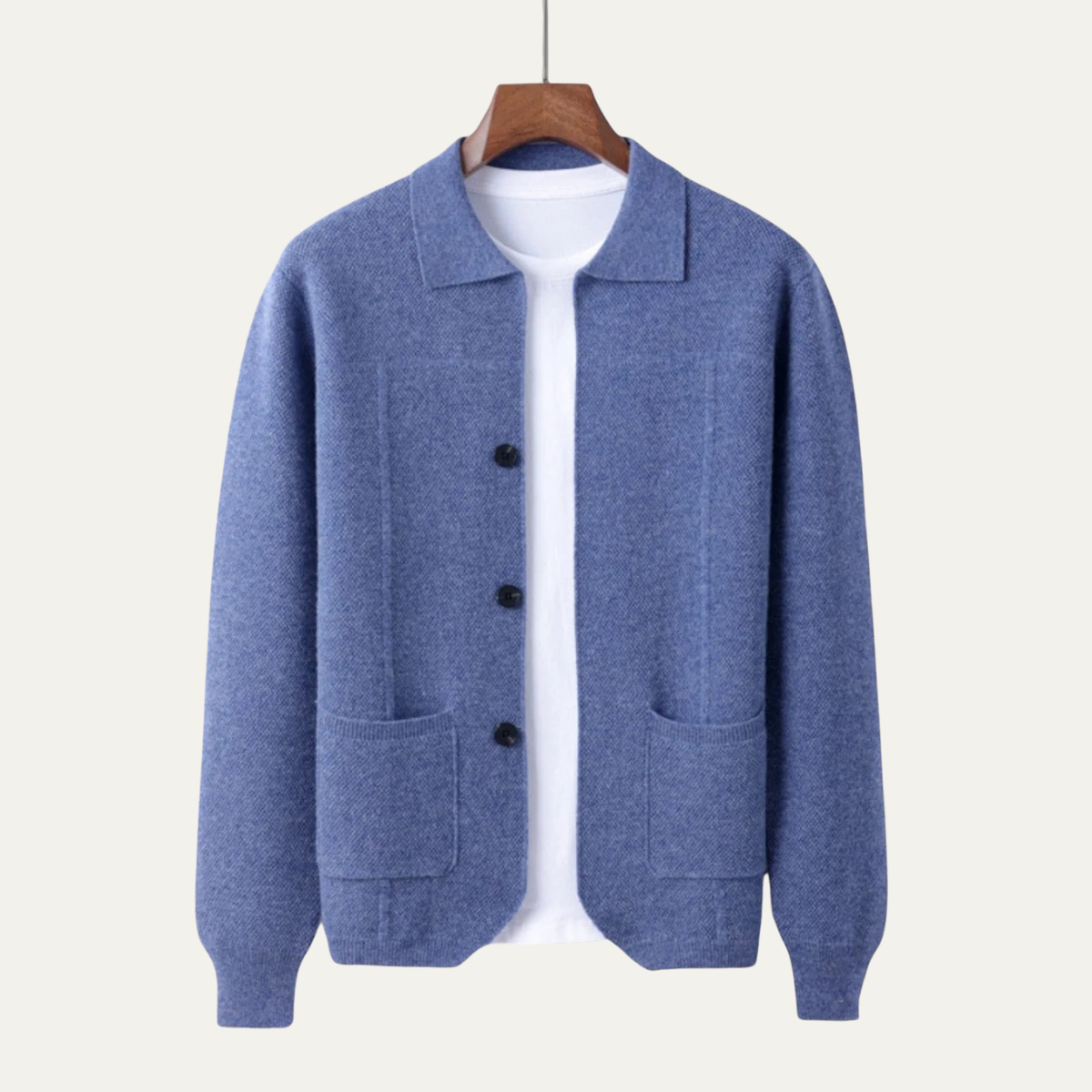 Stylish Men's Crew Neck Knitted Cardigan Sweater