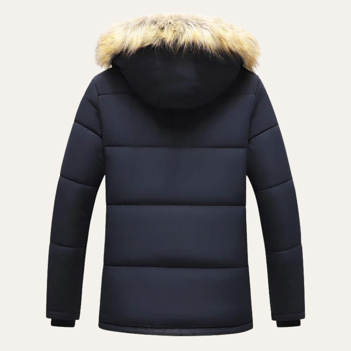 Warm Men's Hooded Parka Jacket with Faux Fur Collar