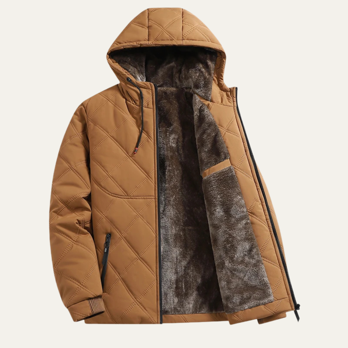 Warm Men's Quilted Hooded Winter Coat
