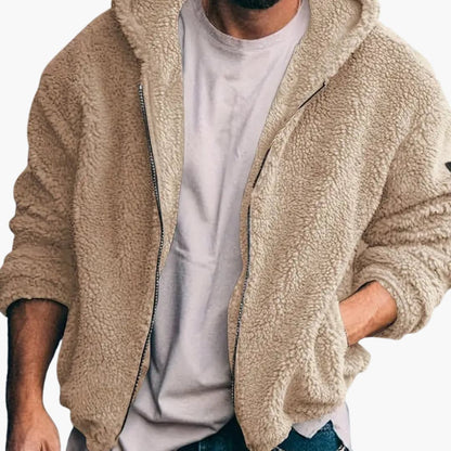 Men's Fleece Zip Up Long Sleeve Jacket