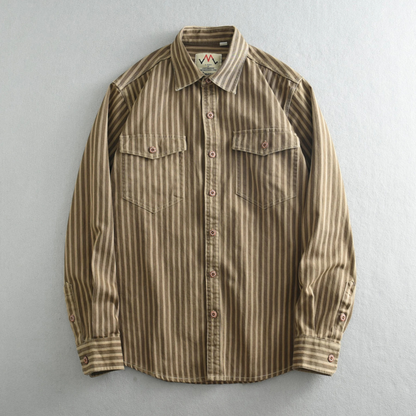 Timeless Mens Striped Relaxed Fit Button Down Shirt