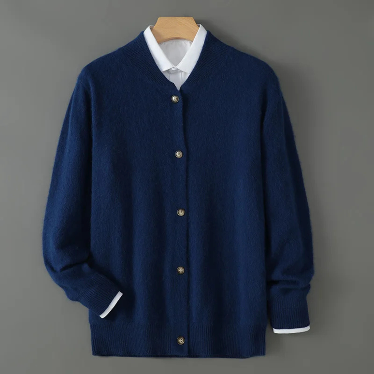 Luxury Men's Soft Cashmere Crew Neck Cardigan