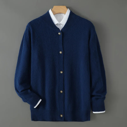 Luxury Men's Soft Cashmere Crew Neck Cardigan