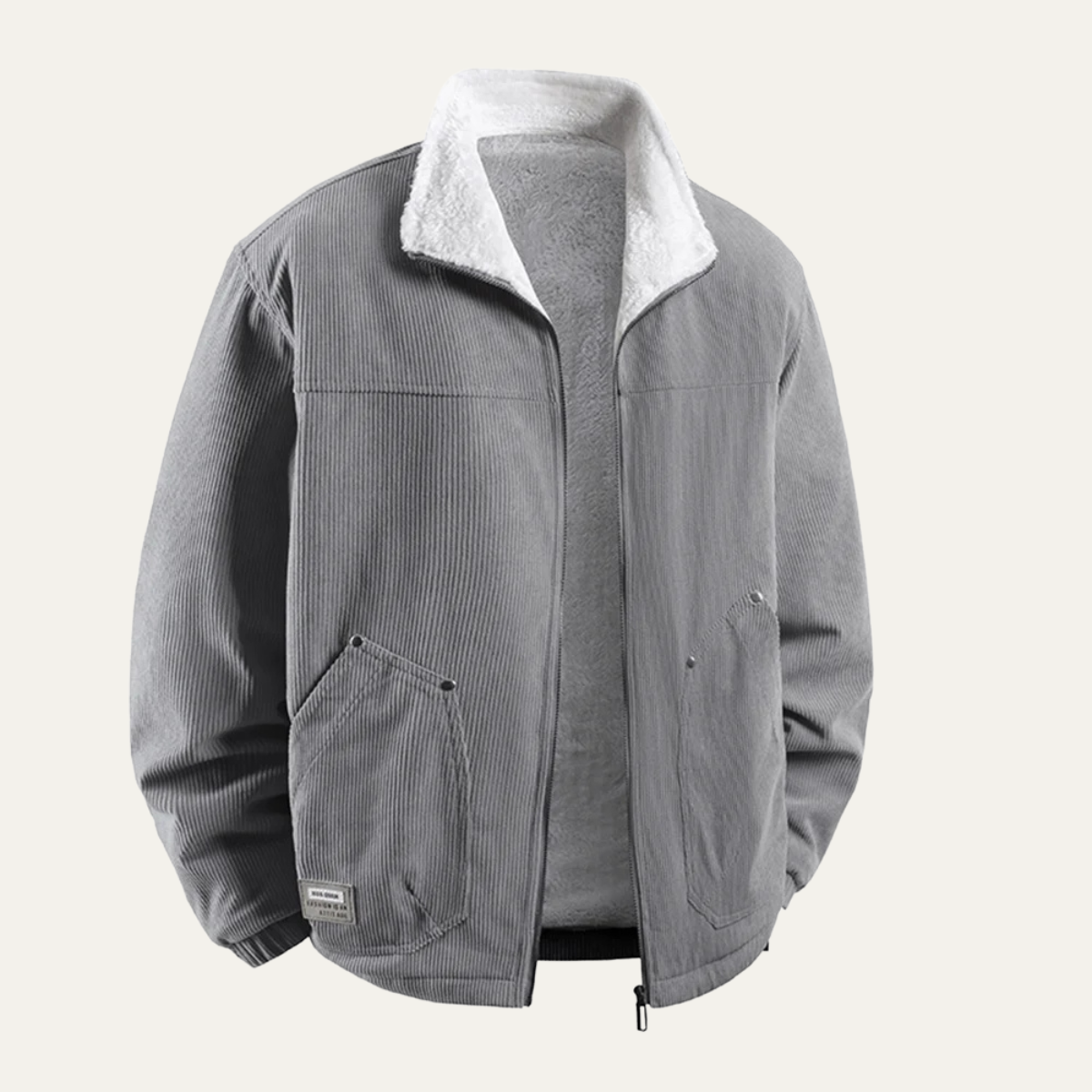 Warm Mens Corduroy Fleece Winter Coat Jacket